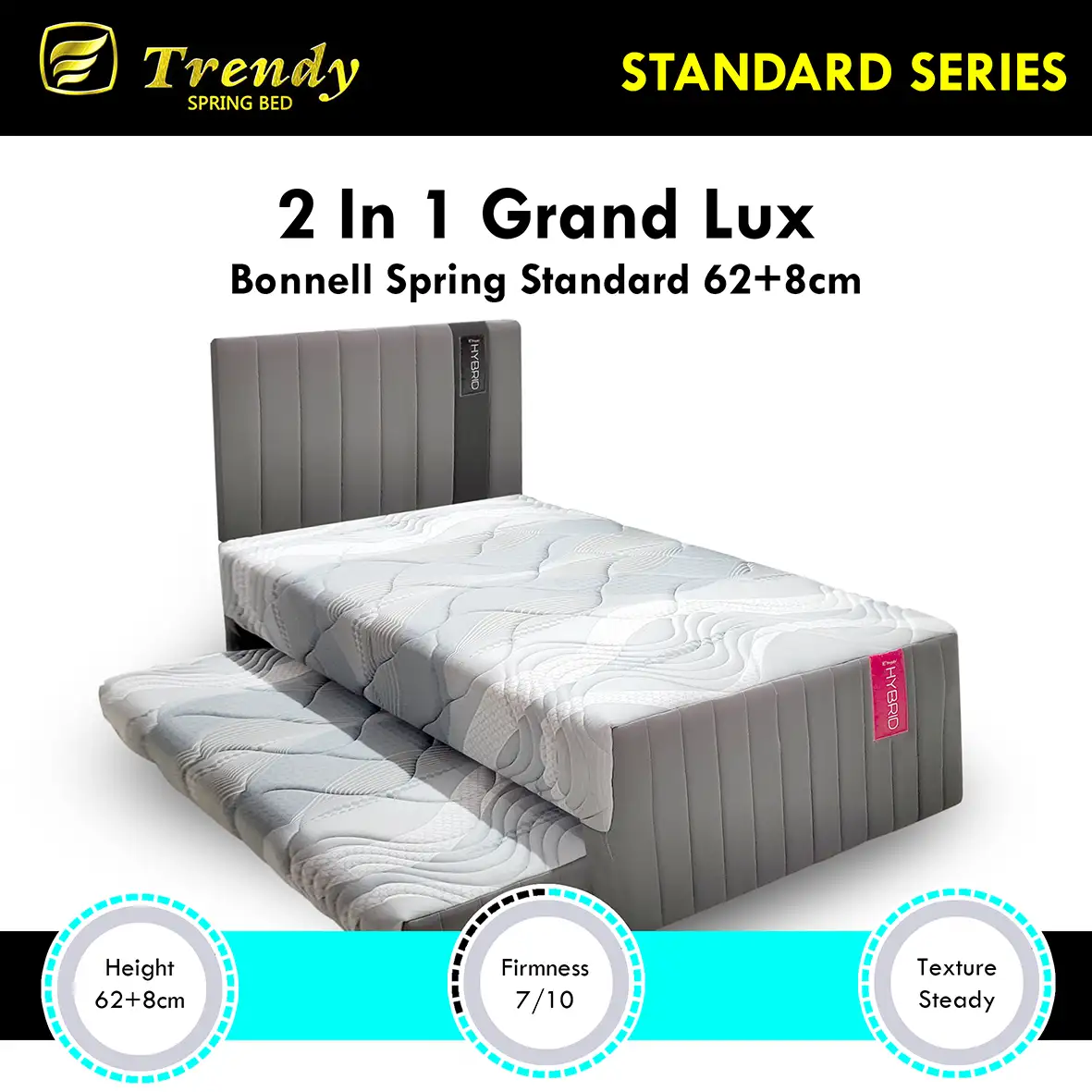 Trendy 2in1 Grand Lux - Kasur Spring Bed Hybrid Busa Minimalis