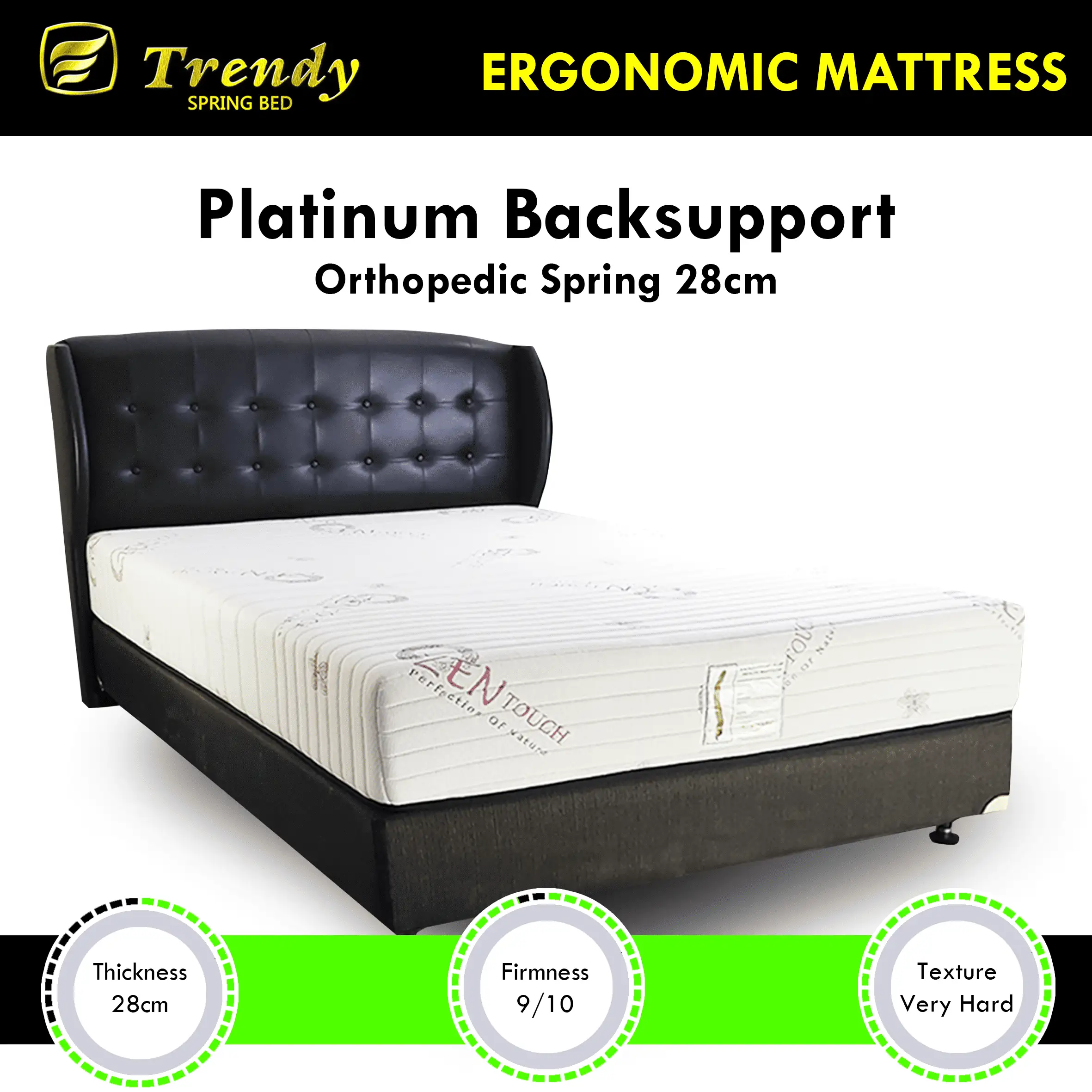 Trendy Kasur Spring Bed Platinum Backsupport - Kasur Orthopedic Spring Foam Encasement